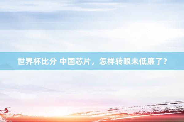 世界杯比分 中国芯片，怎样转眼未低廉了？