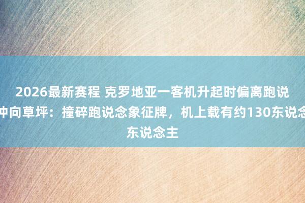2026最新赛程 克罗地亚一客机升起时偏离跑说念冲向草坪:撞碎跑说念象征牌,机上载有约130东说念主