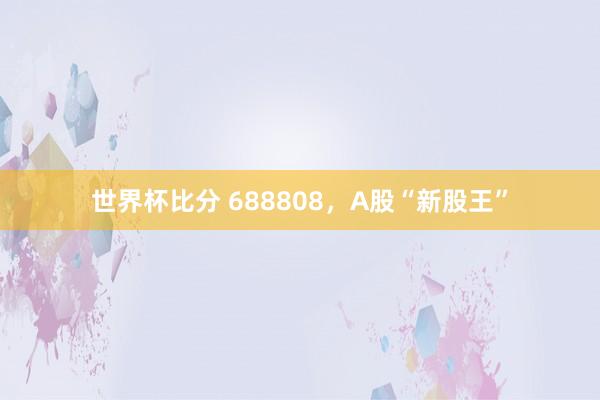 世界杯比分 688808，A股“新股王”
