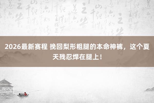 2026最新赛程 挽回梨形粗腿的本命神裤,这个夏天残忍焊在腿上!