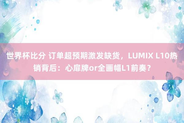 世界杯比分 订单超预期激发缺货,LUMIX L10热销背后:心扉牌or全画幅L1前奏?