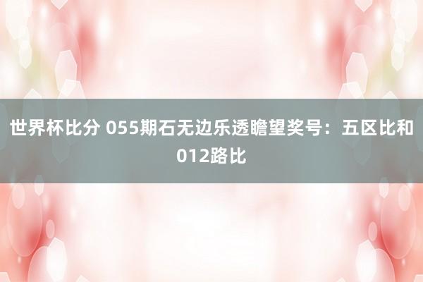 世界杯比分 055期石无边乐透瞻望奖号：五区比和012路比