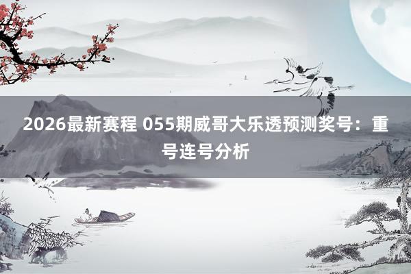 2026最新赛程 055期威哥大乐透预测奖号：重号连号分析