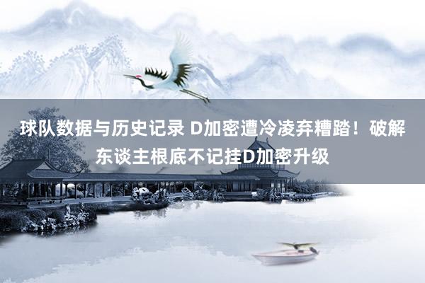 球队数据与历史记录 D加密遭冷凌弃糟踏!破解东谈主根底不记挂D加密升级