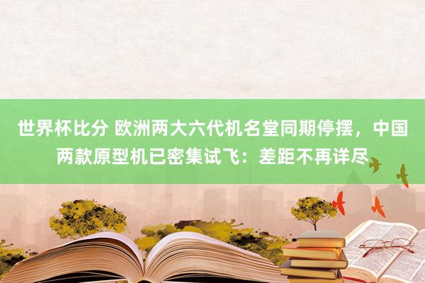 世界杯比分 欧洲两大六代机名堂同期停摆，中国两款原型机已密集试飞：差距不再详尽