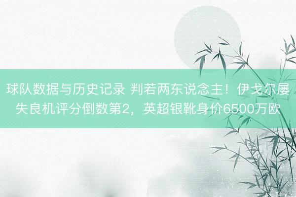 球队数据与历史记录 判若两东说念主！伊戈尔屡失良机评分倒数第2，英超银靴身价6500万欧